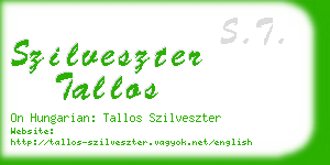 szilveszter tallos business card